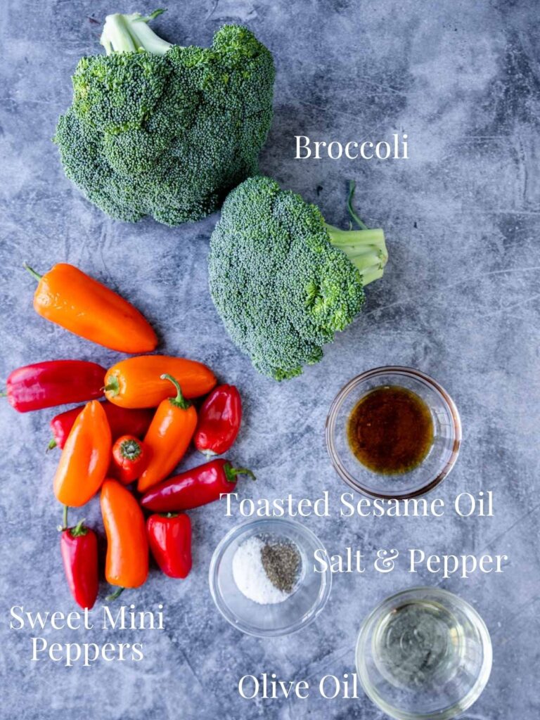 veggie ingredients for Asian Glazed Salmon