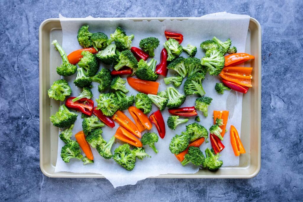 veggies on a sheet pan