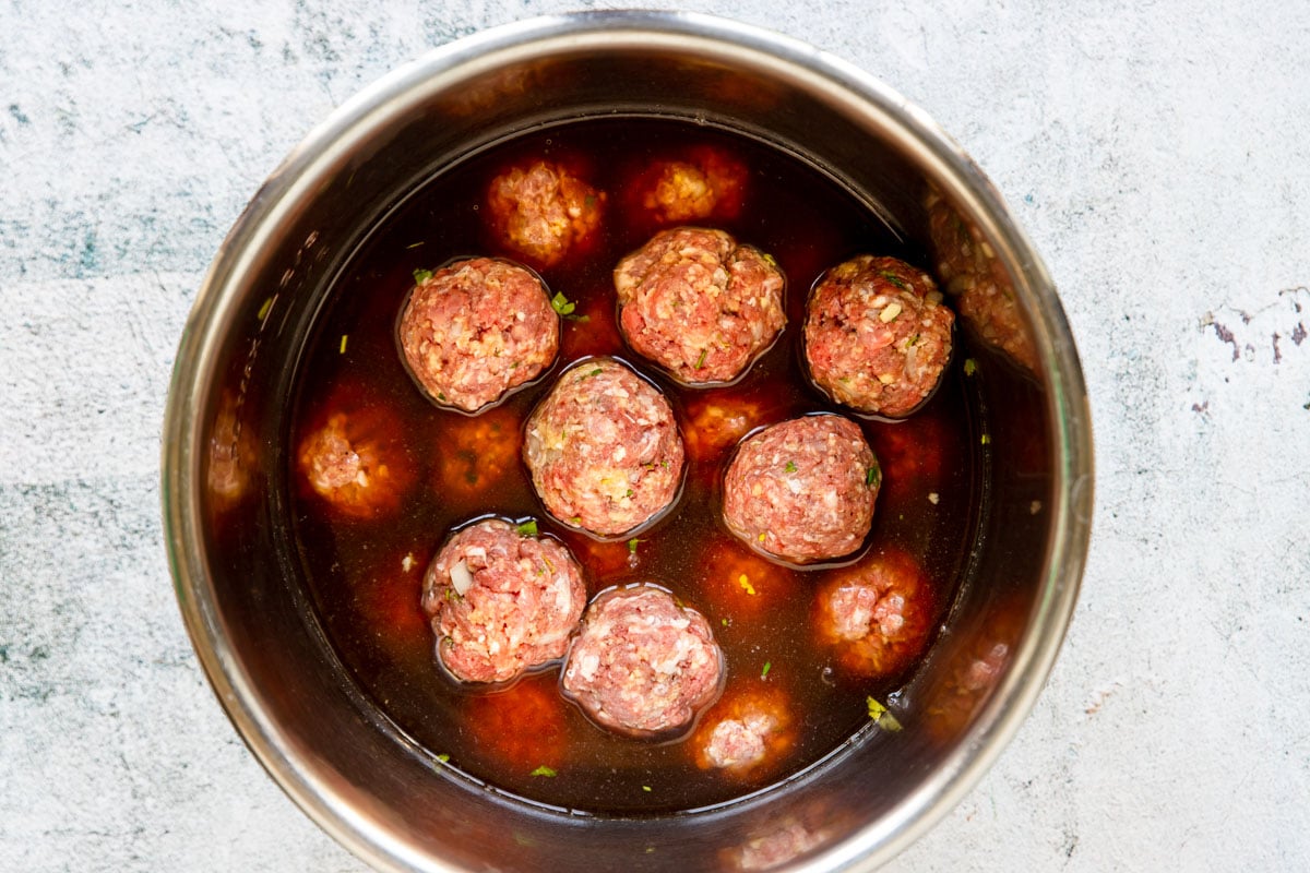 swedish meatballs and liquid in the Instant Pot