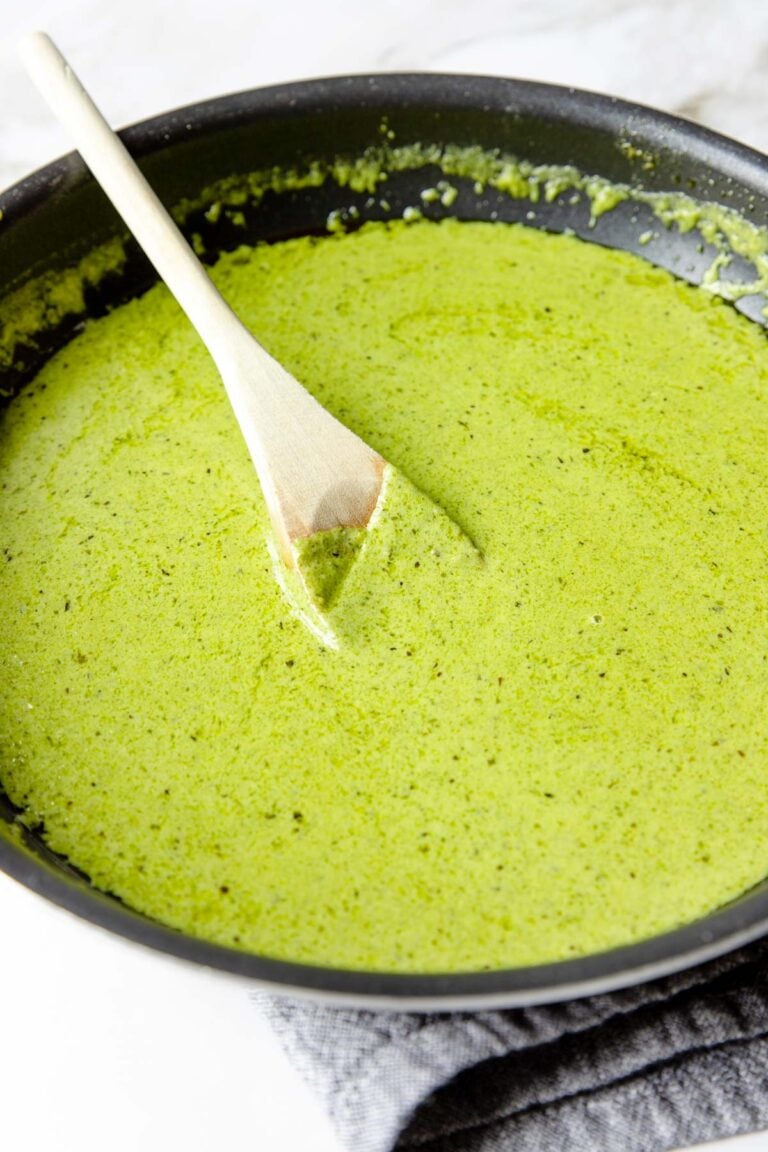 15 minute Pesto Cream Sauce Mom's Dinner