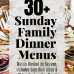 30+ Sunday Family Dinner Menus with a photo of a table set for a large dinner