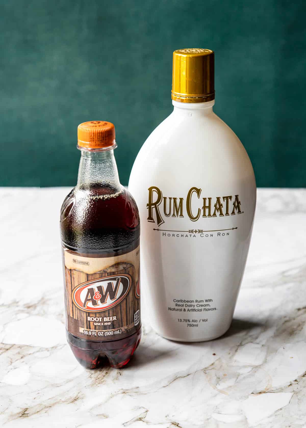 a bottle of rumchata and A&W root beer