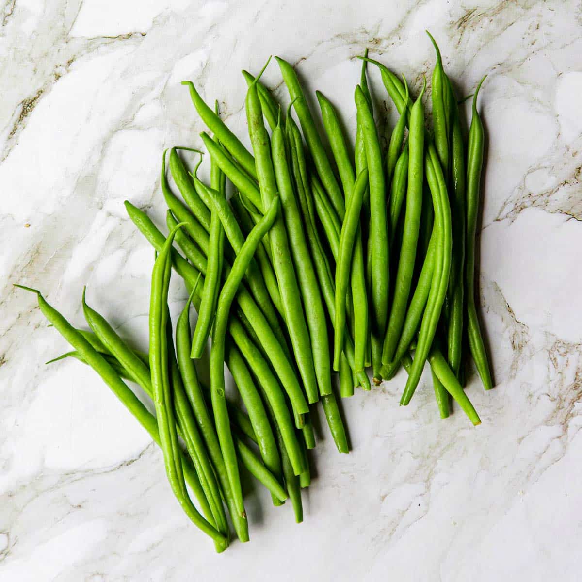 fresh haricot verts on a table