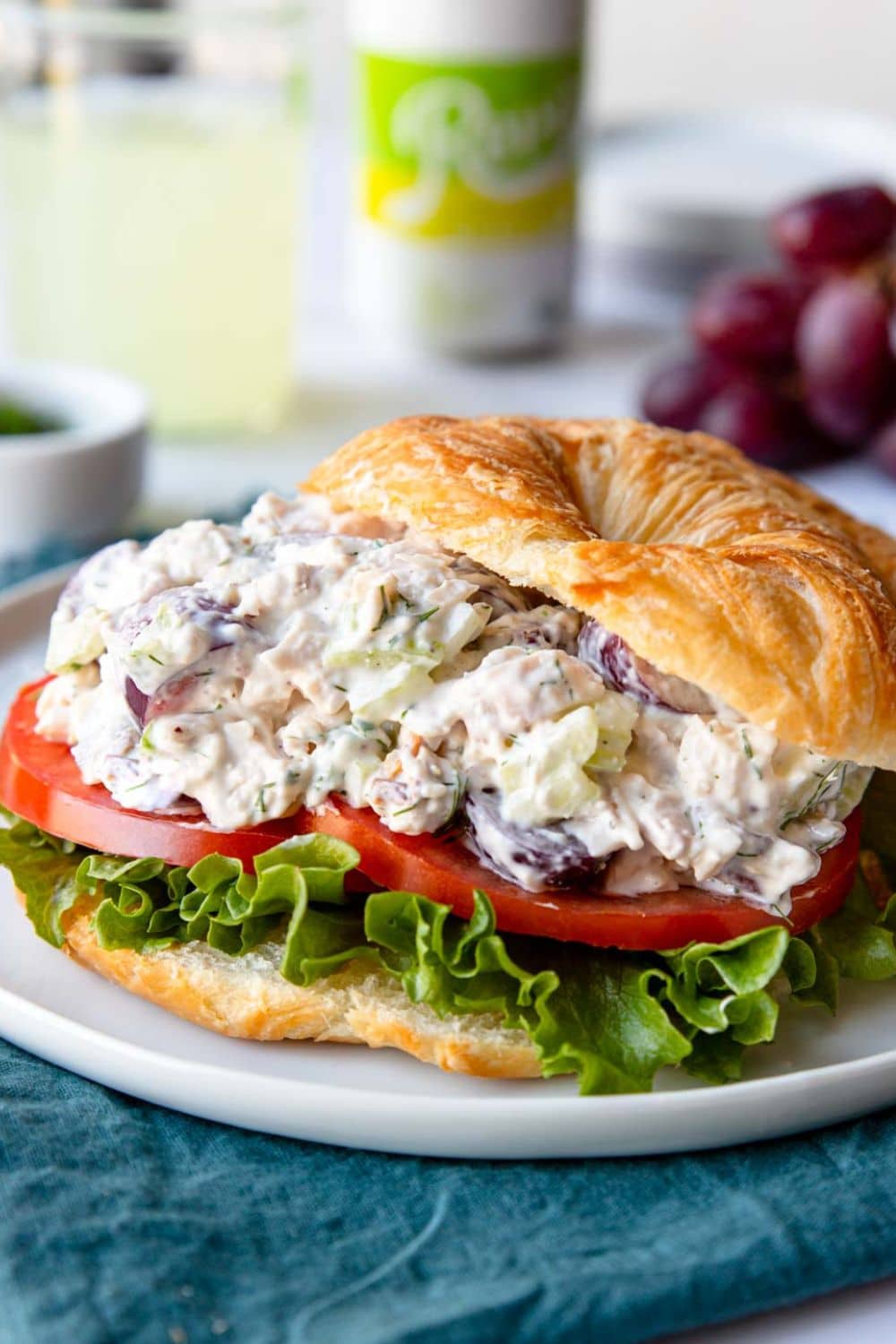 pinterest sized image for chicken salad with grapes