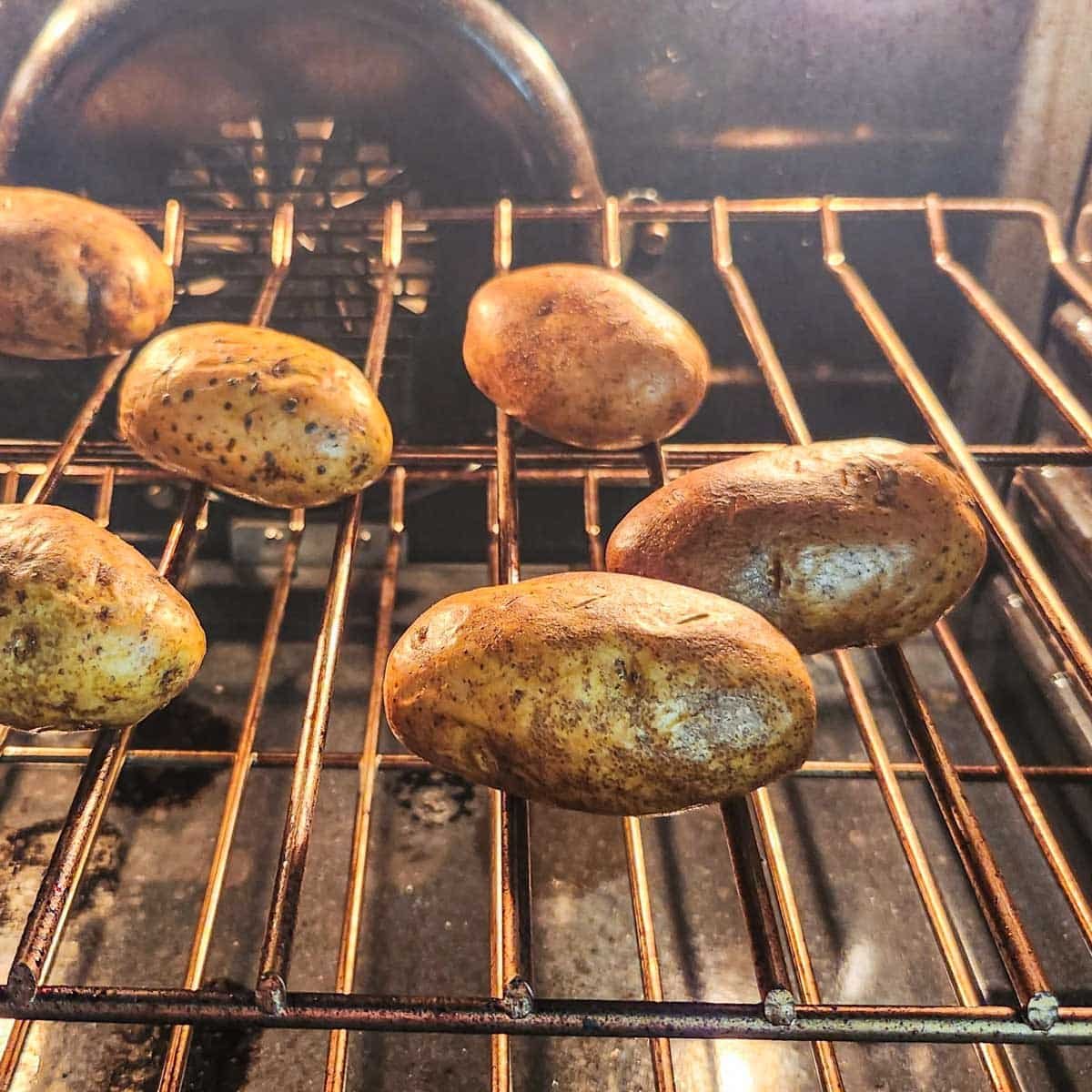 russet potatoes in the oven