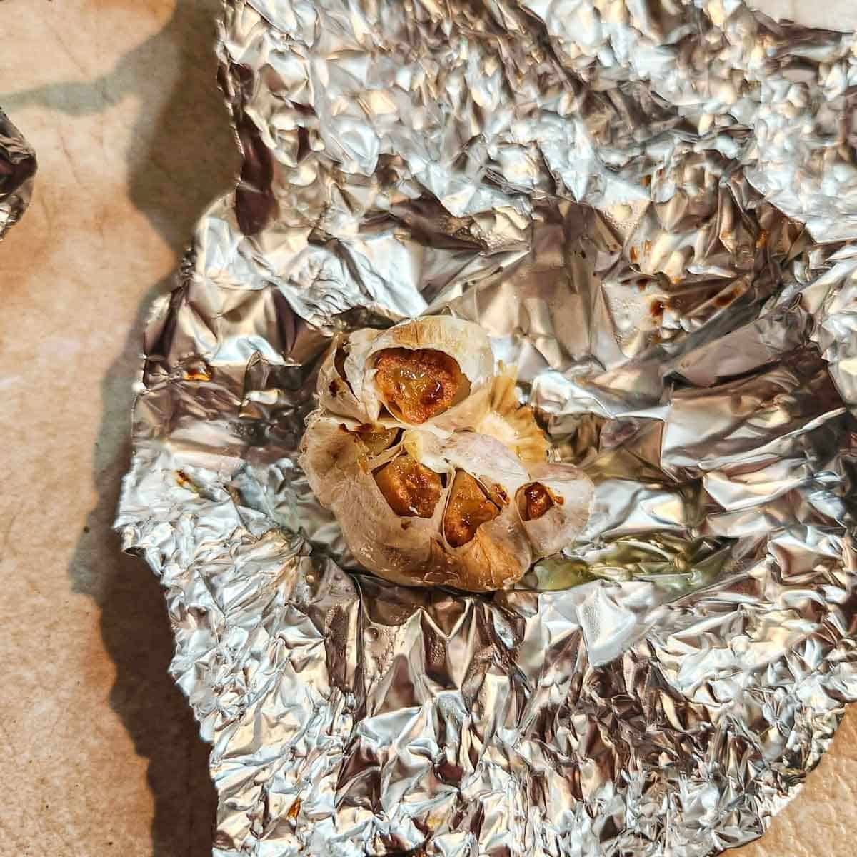roasted garlic straight out of the oven