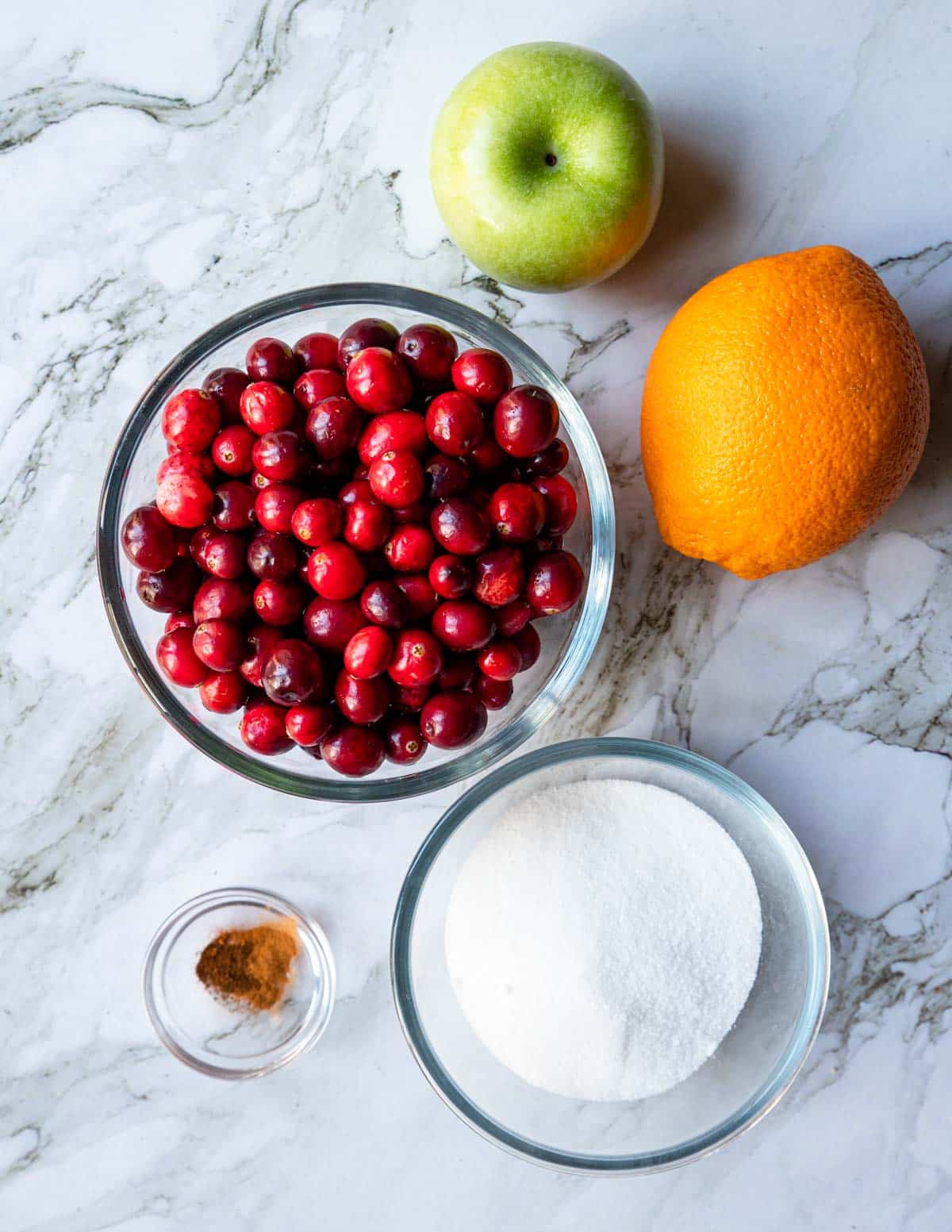 ingredients for cranberry relish on a table