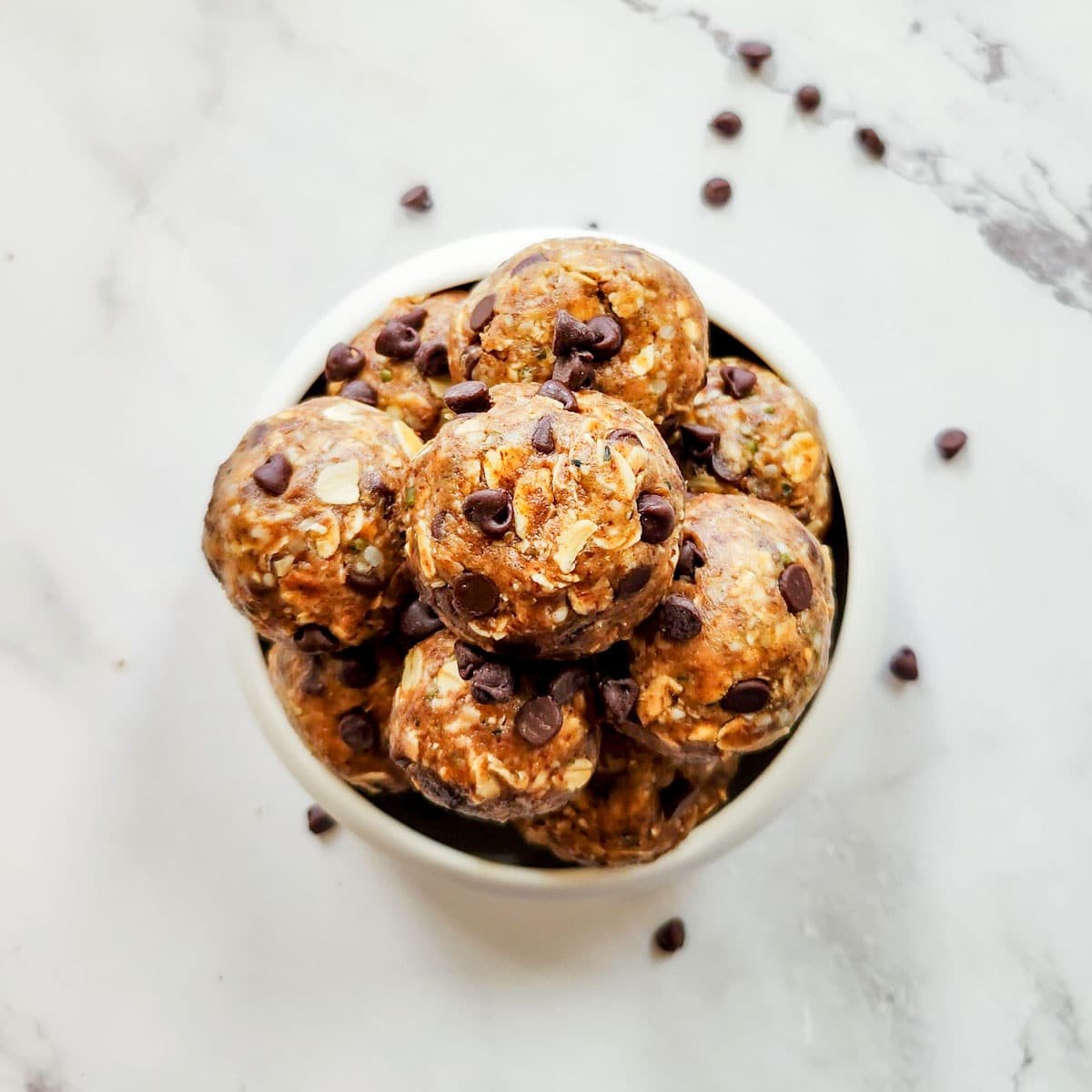 Chocolate Chip Protein Ball in a bowl