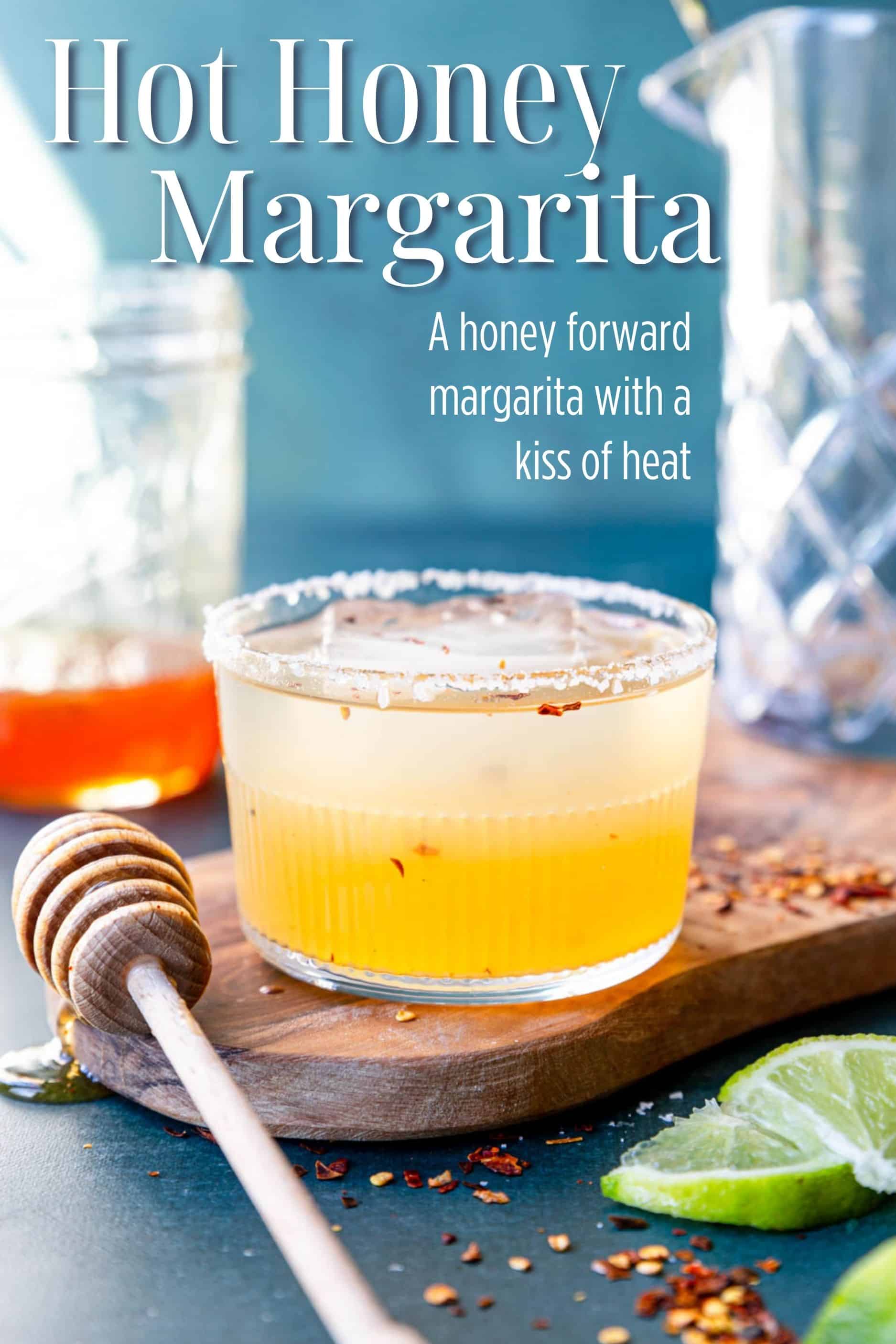 hot honey margarita pin image with text overlay