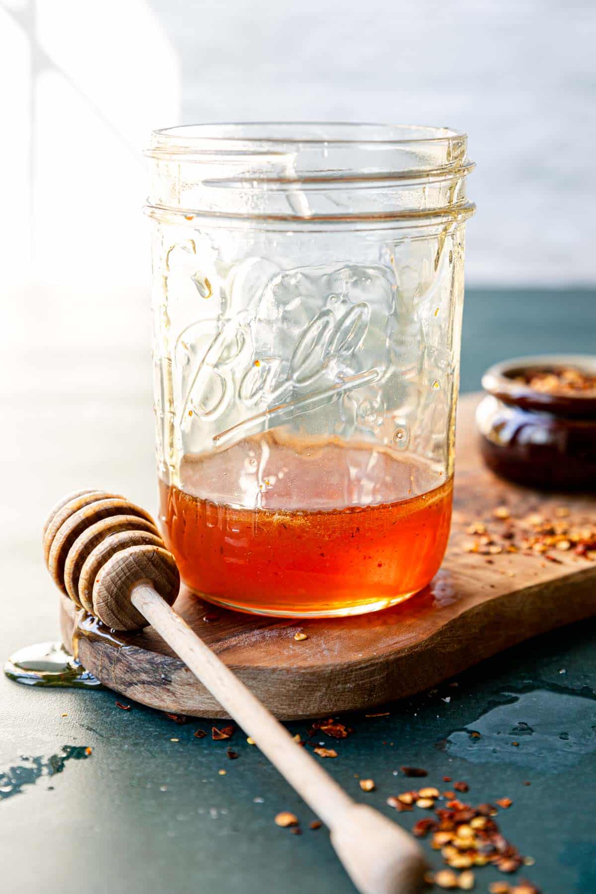 Homemade Hot Honey in a mason jar