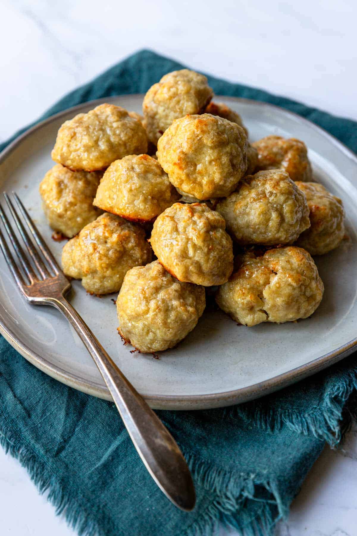 a pile of kids chicken meatballs on a plate 