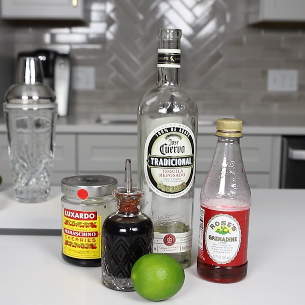 Ingredients for Mexican Firing Squad Cocktail 