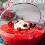 A pin image for Cranberry JellO Salad with text overlay.