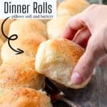 Dinner roll photo with text overlay for Pinterest