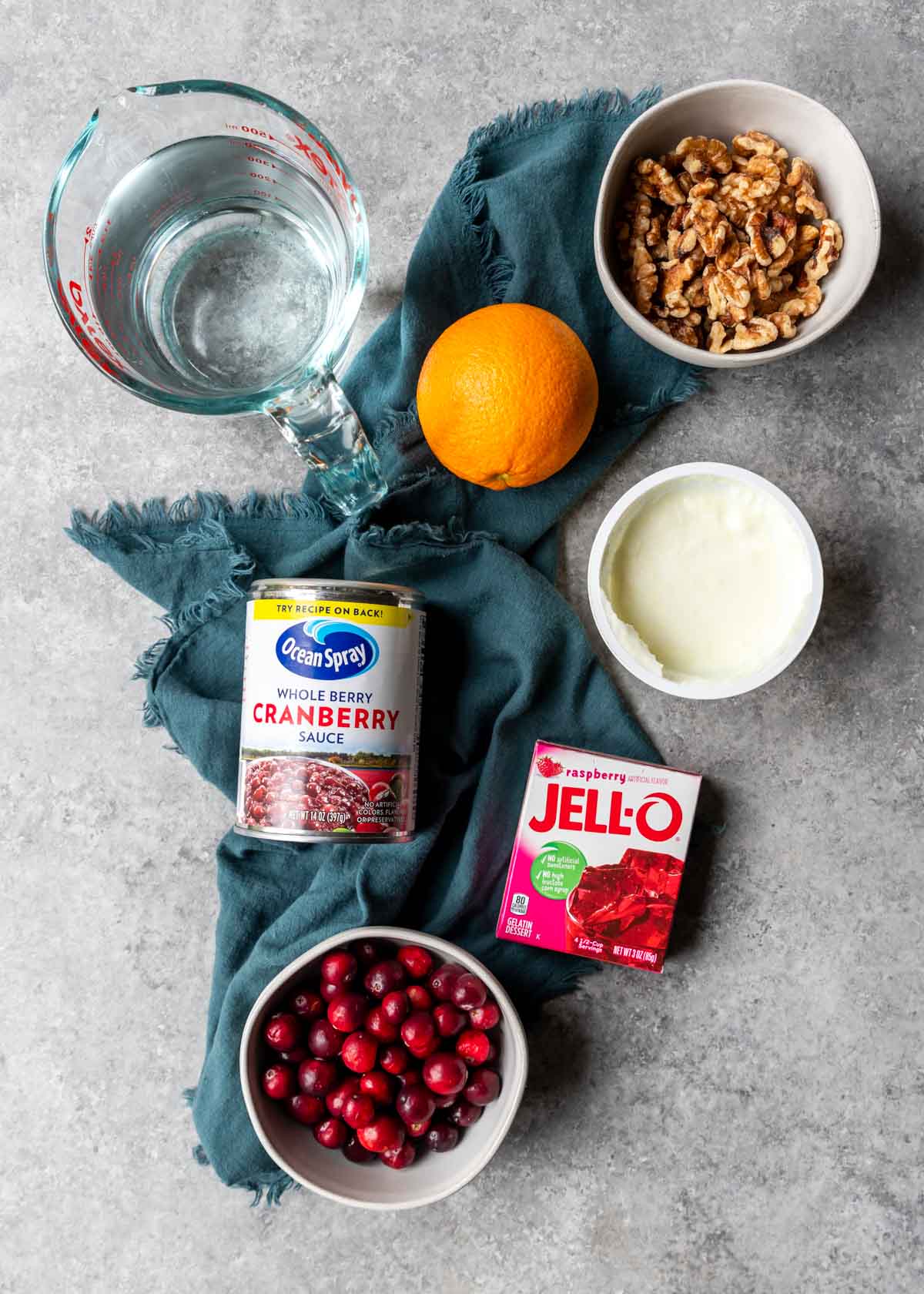 ingredients to make Cranberry Jell-O Salad 