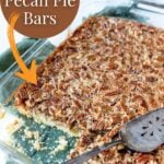 Pecan Pie Bars Pinterest image with text overlay