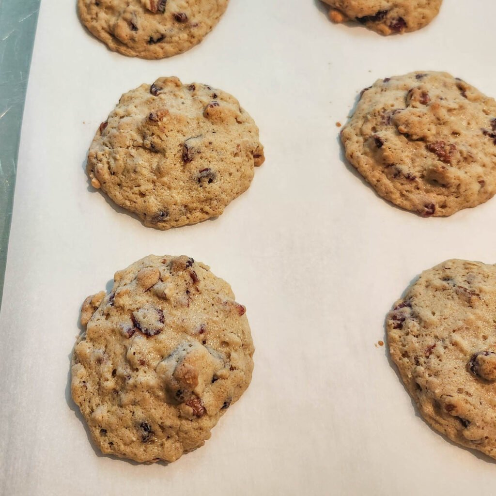 baked cookies on a piece of parchment paper 