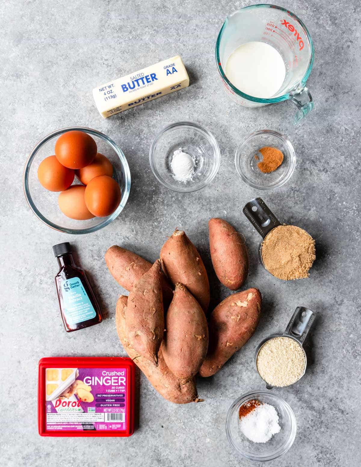 ingredients needed to make a sweet potato souffle