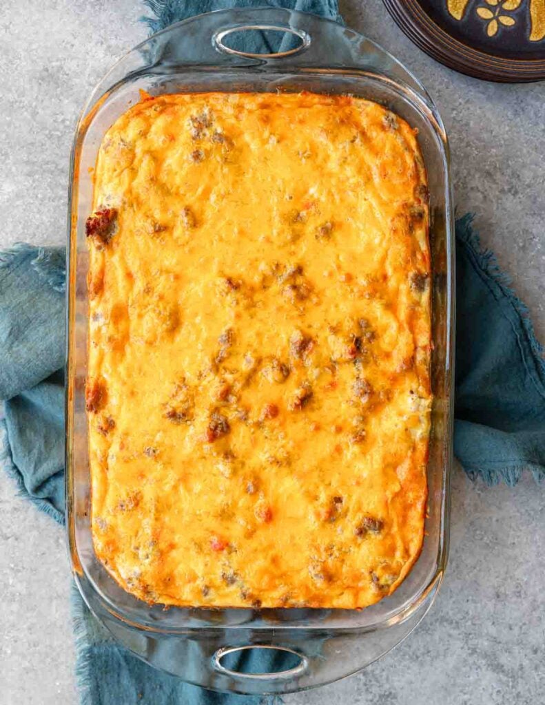 9x13 pan of sausage breakfast sausage casserole