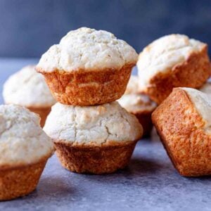 A stack of beer biscuits baked in a muffin tin, ready to share.