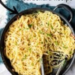 Pinterest image of Simple Spaghetti Carbonara Recipe.