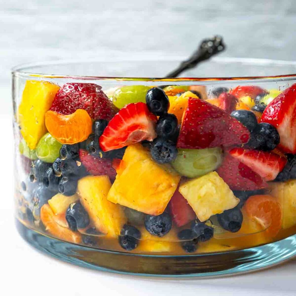 fresh fruit salad in a bowl
