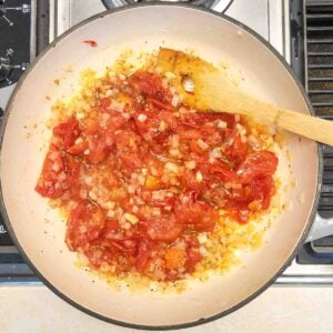 Sauteed seasoned onion and tomato mixture.
