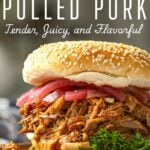 Pinterest pin for Oven Baked Pulled Pork.