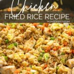 pinterest image for chicken fried rice.