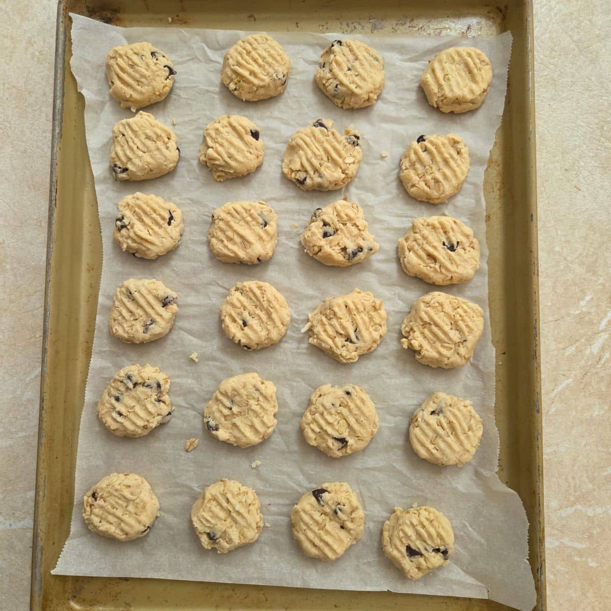 Frozen Cookies on a baking sheet