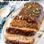 Pinterest image for BBQ Meatloaf.