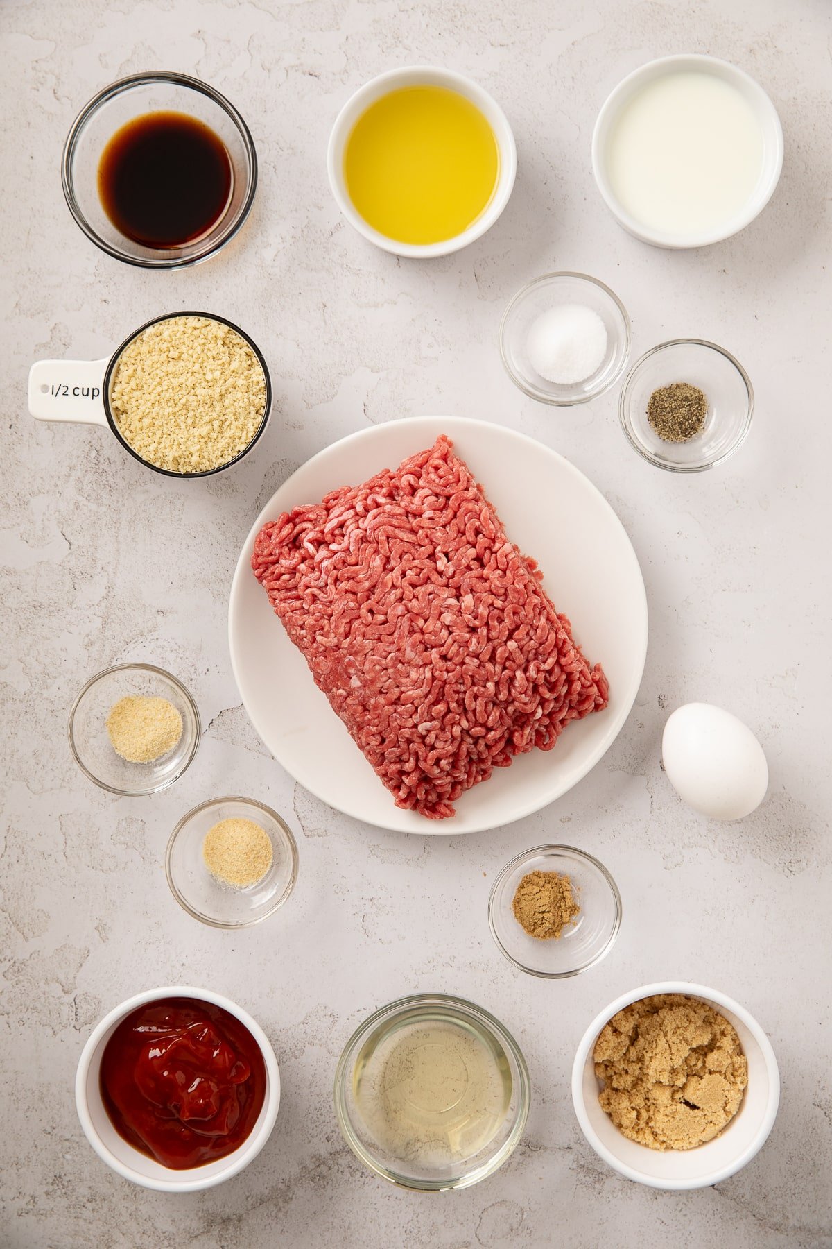 Ingredients shown are used to prepare sweet and sour meatballs.