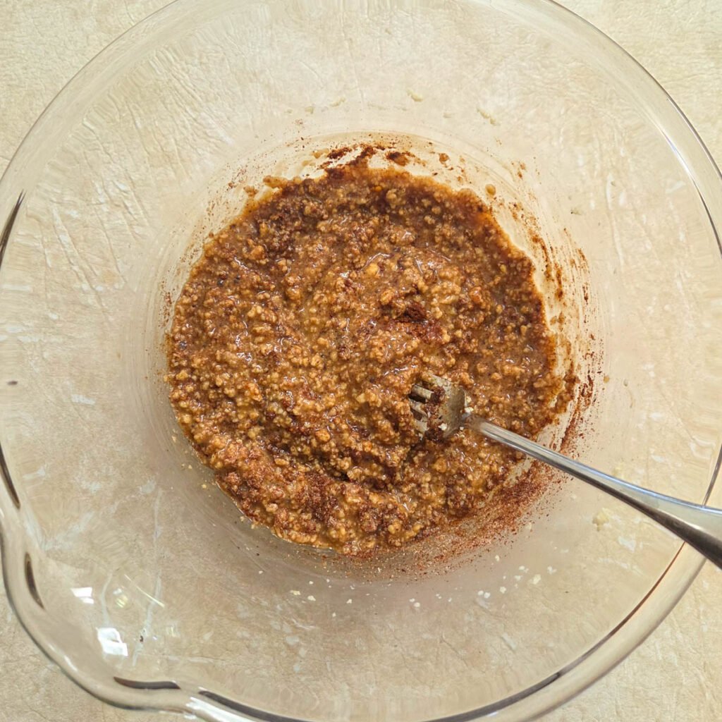 A panade in a glass bowl.