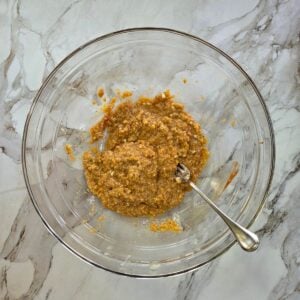 Panade in a glass mixing bowl.