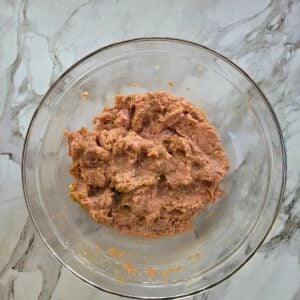 Ground turkey mixture combined with panade.