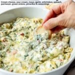 Spinach Artichoke Dip Pin image with text overlay