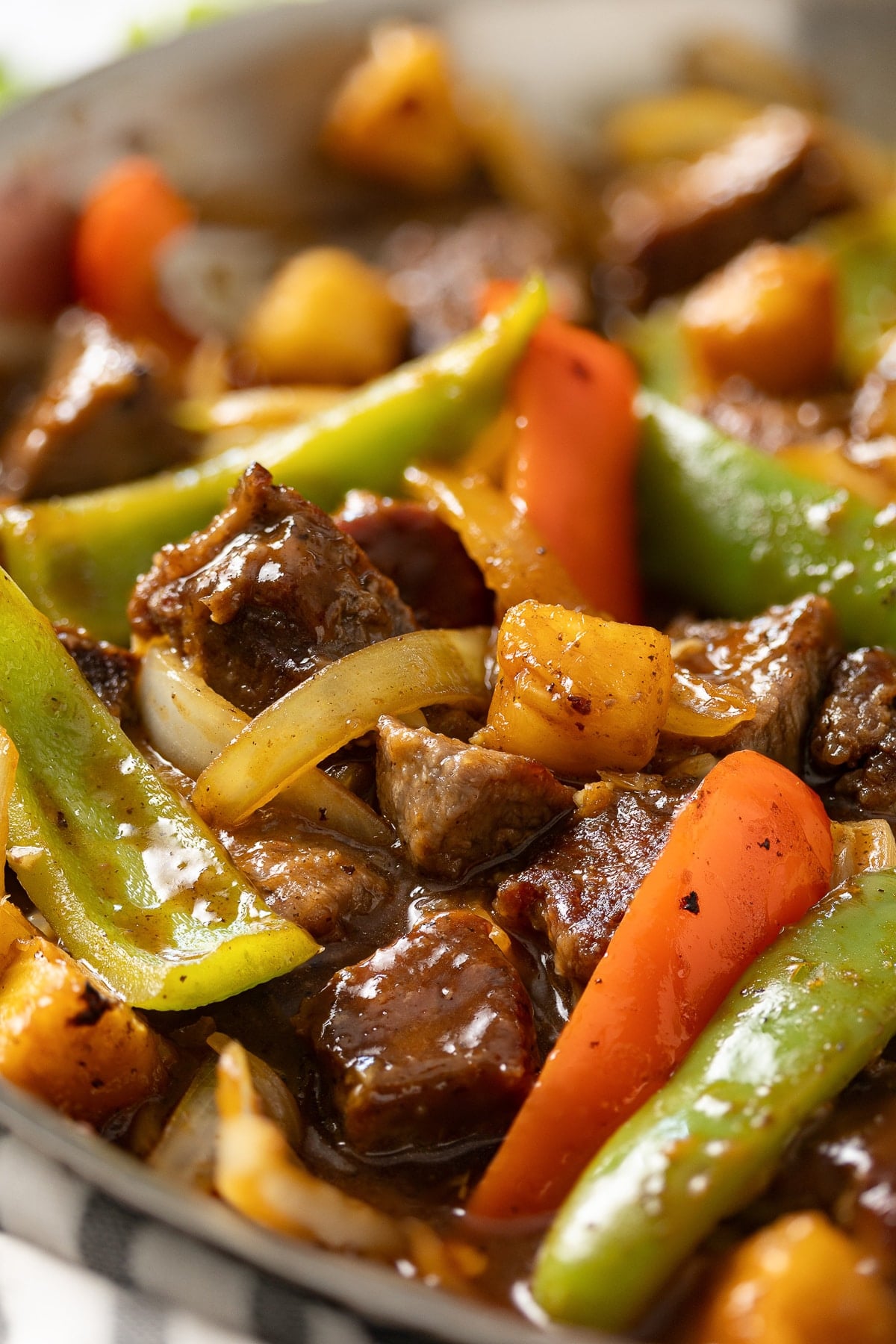 up close of sweet and sour beef
